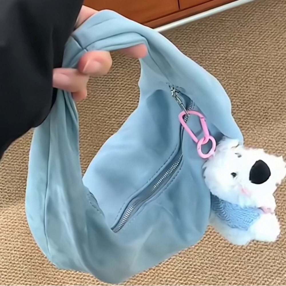 Light Blue suede feel Shoulder Bag